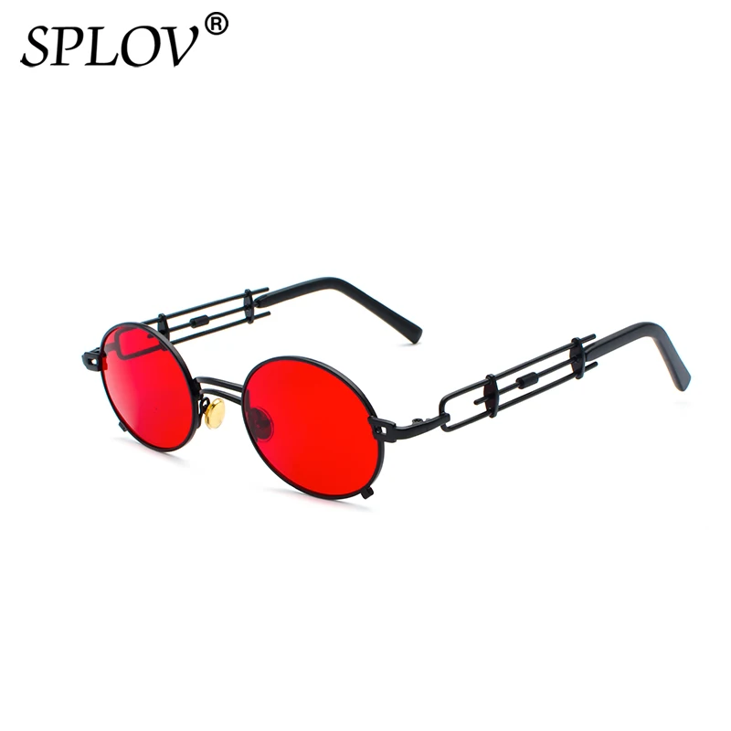 SPLOV Retro Round Streampunk Sunglasses Men Women Brand Designer Metal Sun Glasses Personality Small Circle Eyewear Oculos