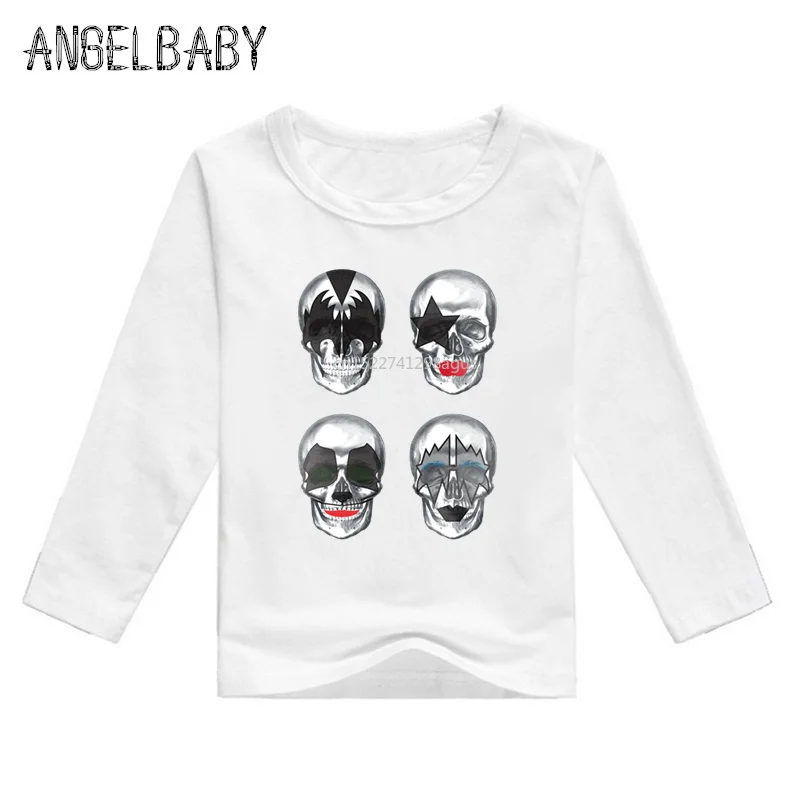 Boys and Girls Stormtroopers Fan Kiss Rock Band Print T shirt Baby Funny Long Sleeve T-shirt Kids Fashion Clothes,LKP464