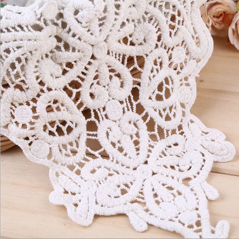 Ivory Cotton Cord Lace Collar Neckline for Kids Clothes Lace Applique Sewing Crafts Lace Trims