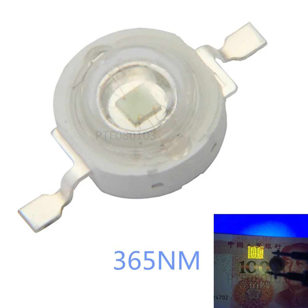 1pcs 5pcs 10pcs High Power UV LED Chip 3W COB LED UV 3W 365nm 370nm Diode Emitter Chip Ultraviolet Bulb Light