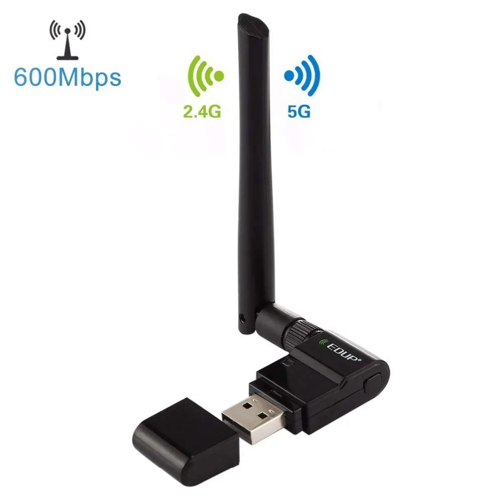 

EDUP EP-AC1635 600Mbps Dual Band Wireless 11AC USB Ethernet Adapter with 2dBi Antenna for Laptop / PC