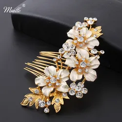 Miallo Wedding Bridal Hair Combs Vintage Crystal Hairpins Prom Jewelry Gold Color Flower Hair Accessories Pins Women Gifts