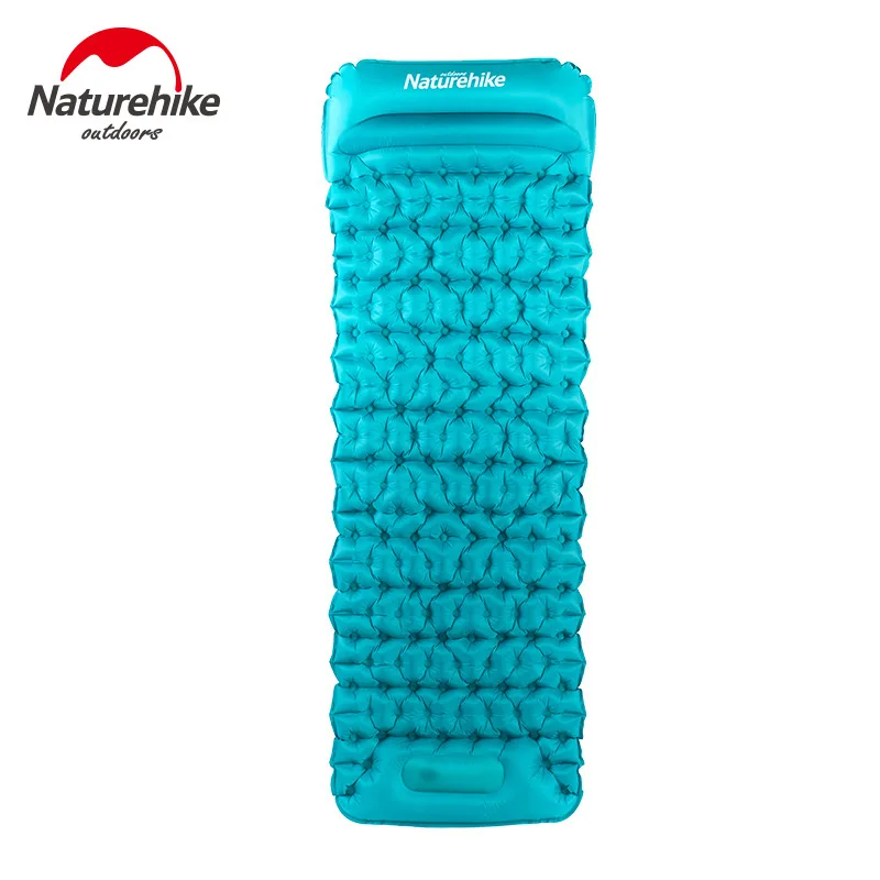 

Naturehike Hand Press Inflatable Camping Mattress With Pillow Fast Filling Air Moistureproof Mat Sleeping Pad 3 Colors