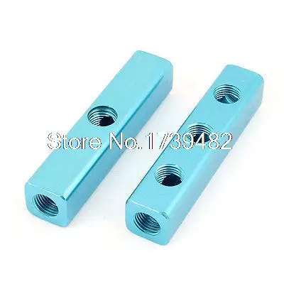 2 Pcs Air Compressor 1/4 BSP 3 Way Air Hose Pipe Inline Manifold Block Splitter