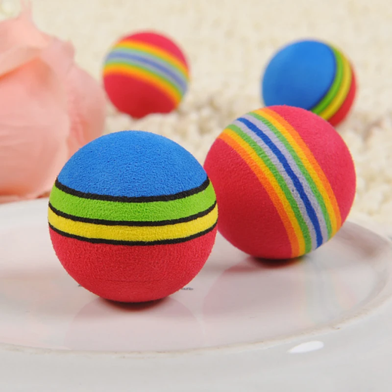 LAPLADOG Pet Toy Colorful Ball For Small Dog Cat Pets Toys Rubber Resistance To Bite Molars Puppy Toys Pet Supplies ZL185