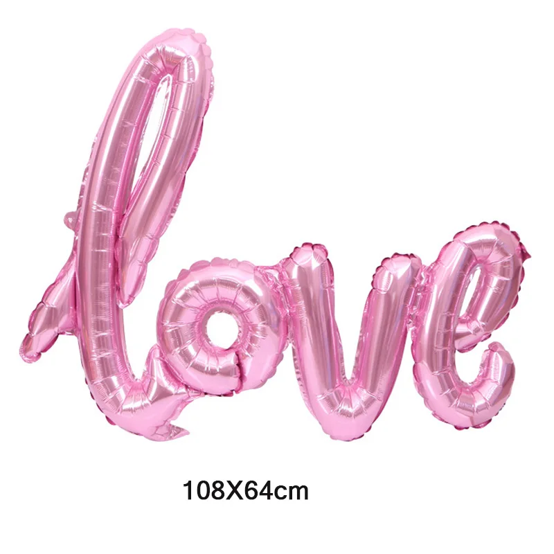 1pcs 108X46 cm Siamese LOVE foill Balloon Birthday Party Wedding Decorations Romantic Valentine\'s Day Love Letter Balls globos