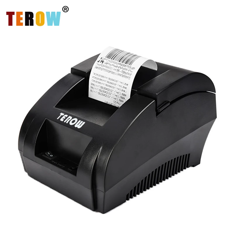 TEROW 5890K Thermal Receipt Printer POS Printer USB Paper Roll Port 58mm Thermal Low Noise For Restaurant and Supermarket