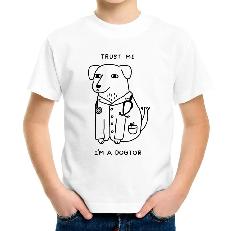 Joyonly 2019 Children T Shirt Cartoon Tee Shirt Cartoon puppy doctor  Baby T Shirt Kids T-shirt Boys/Girls Clothing