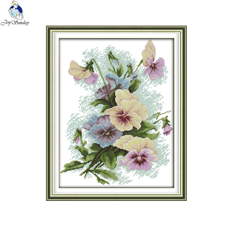 Gioia Domenica Serie Fiori di Tela DMC Contati 11CT 14CT Cinese Punto Croce Kit di Ricamo Stampato Decorazione Della Casa Regalo di Invio