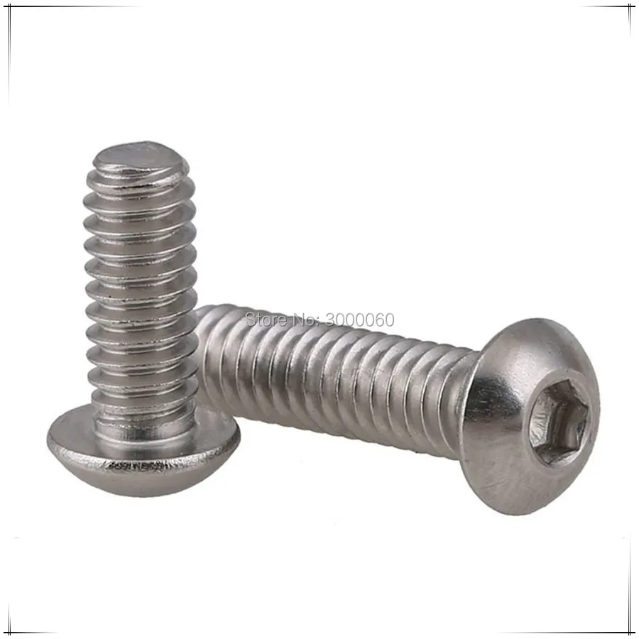 

100 шт., нержавеющая сталь 304 vis inox, шестигранная головка, винты с круглой головкой и полукруглой головкой 1/4-20 10 # -24 Шестигранный винт