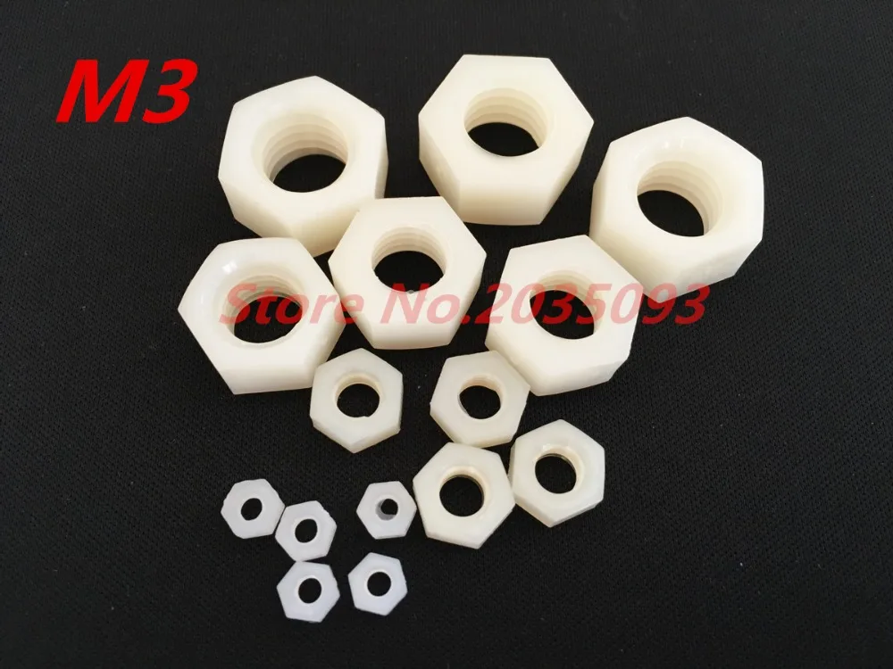 

20pcs/Lot Free Shipping Metric Thread M3 Nylon Hexagon Nuts Screw Nuts Hex Nuts