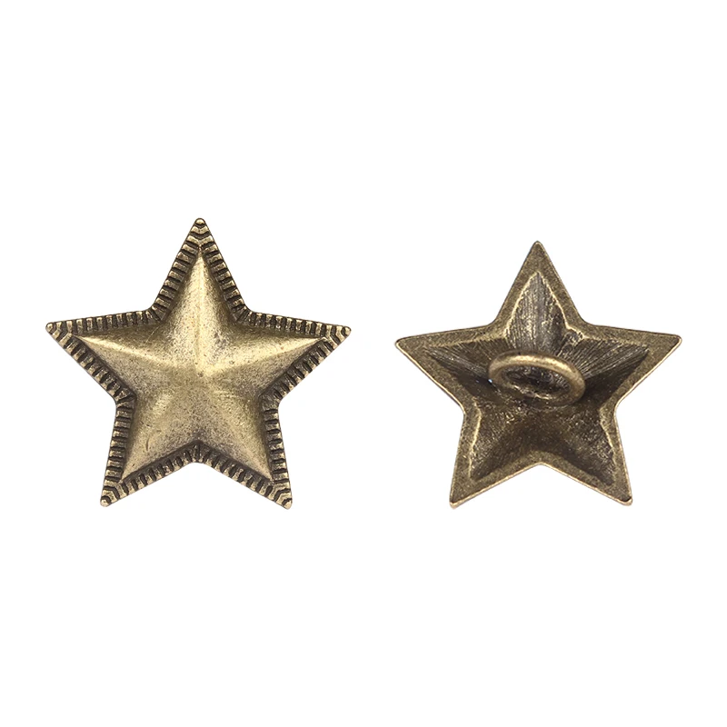 3pcs/lot 28MM Retro Zinc Alloy //Bronze CONCHO Stars Pentagram Decorative Buttons Charms For DIY Accessories