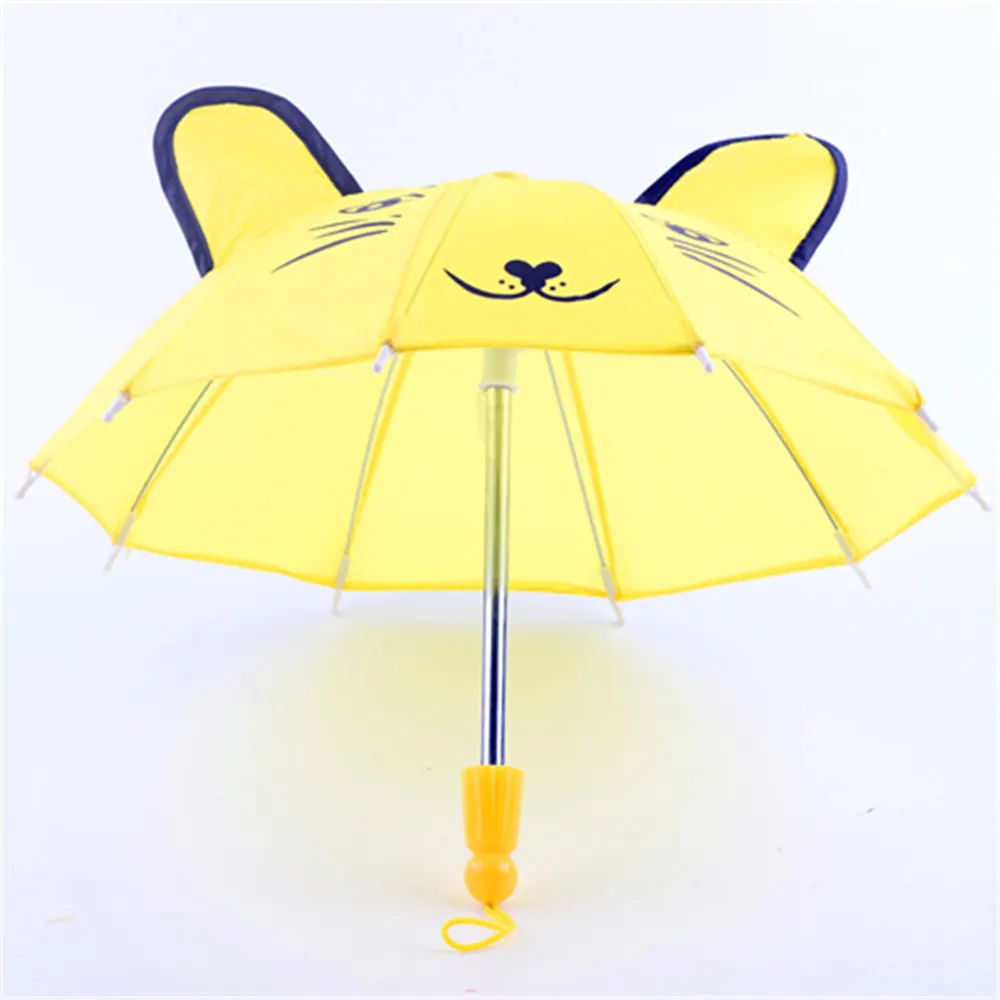 Bunny Ear Print Umbrella For 18 Inch American&43Cm Baby New Born Doll Our Generation , For Baby Birthday Festival Gift