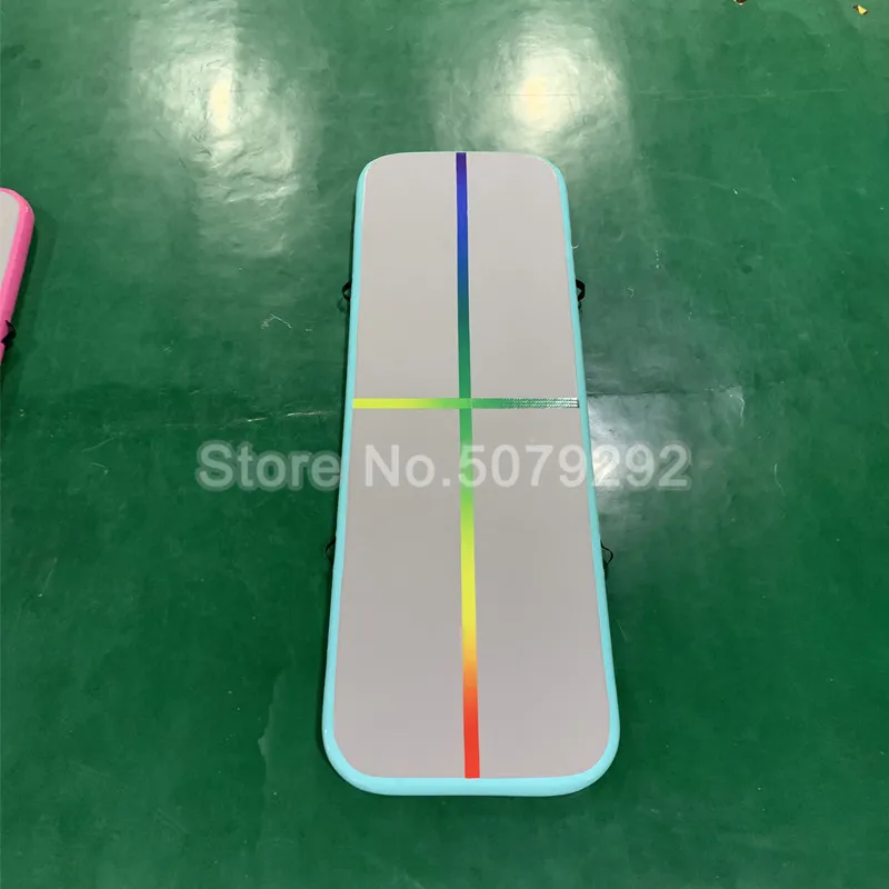 

Mint Green Rainbow Color Tumbling Mat 5*1*0.2M Gymnastics Mat With Air Pump Hot Sale Air Floor Yoga Mat/Jumping Mat/Air Track