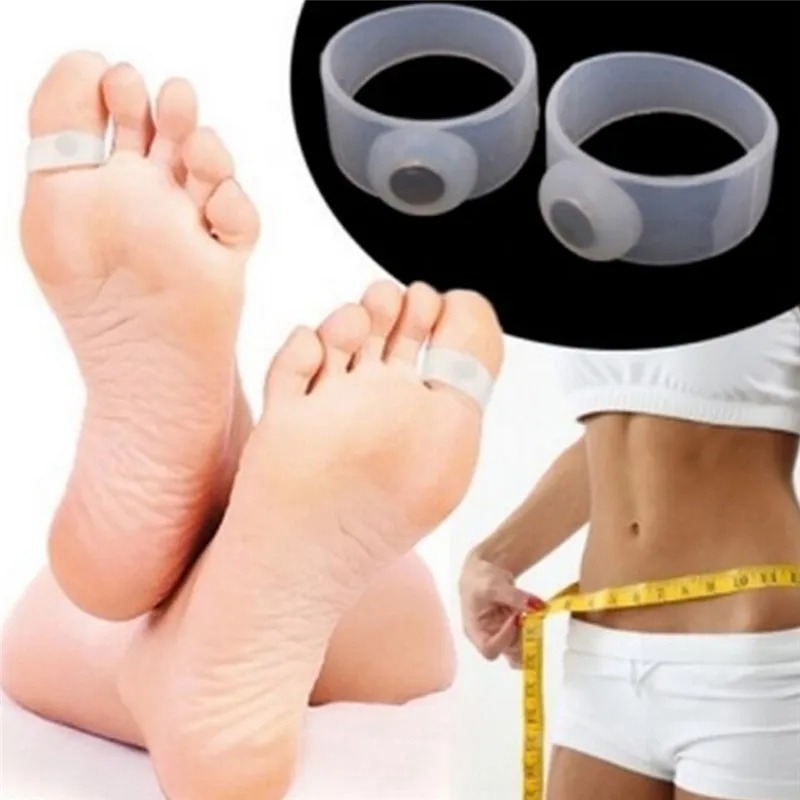 Slimming Lose Weight Toe Rings Silicone Magnetic Massage Foot Toe Care Tool Rings 2pcs