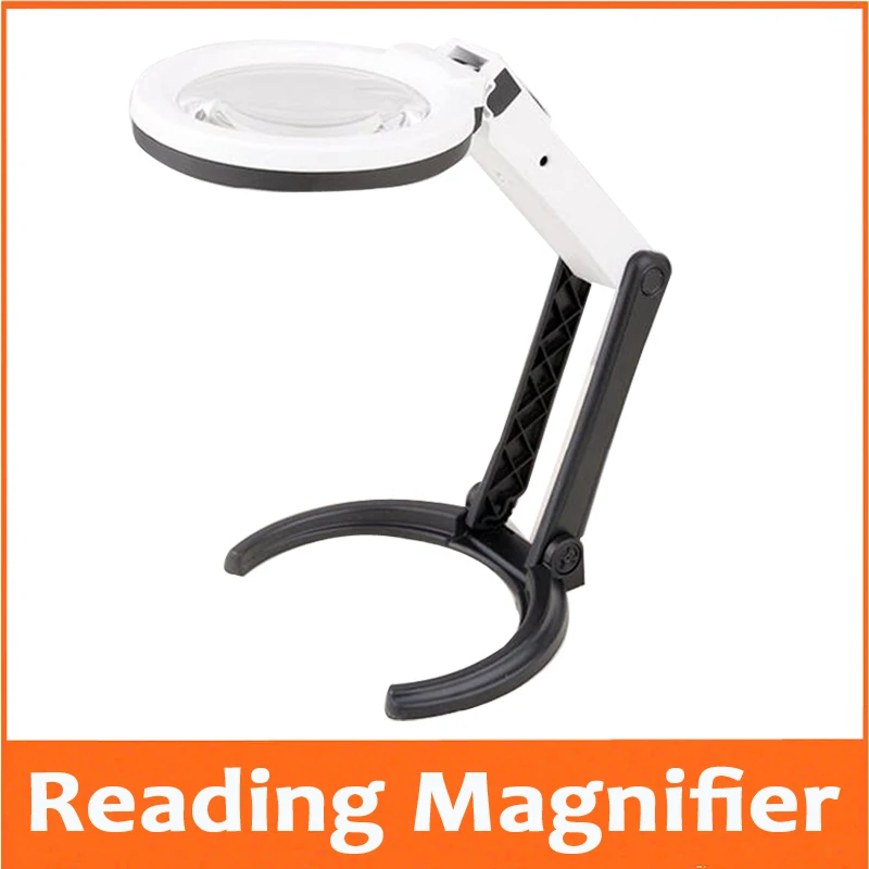 2.5X 8X  Desktop LED Illuminated Plug-in Dest-type Handheld Dual-purpose Magnifier Repair Tool Foldable Table Magnifying Glass