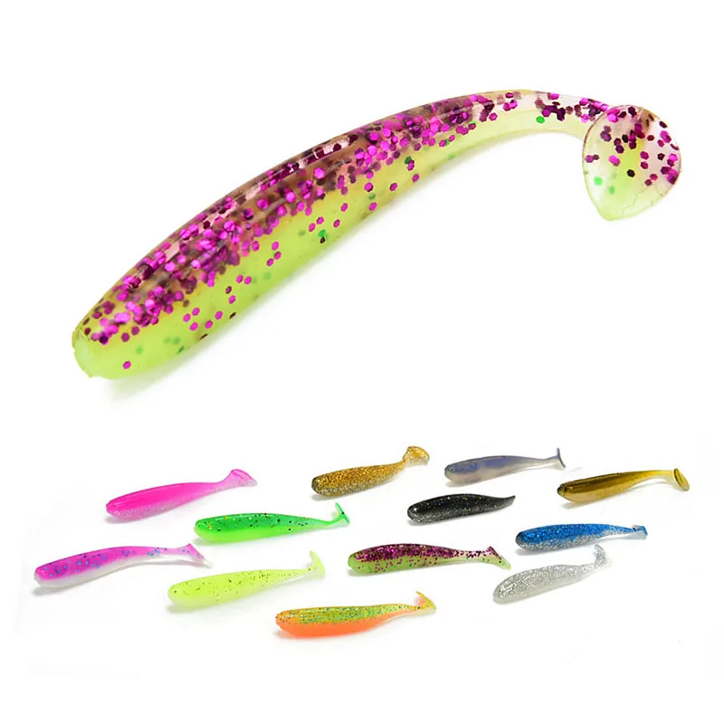 5Pcs/lot 65mm 1.8g Wobblers Fishing Lures Swimbaits Silicone Soft Bait Double Color Carp Artificial Soft Lure