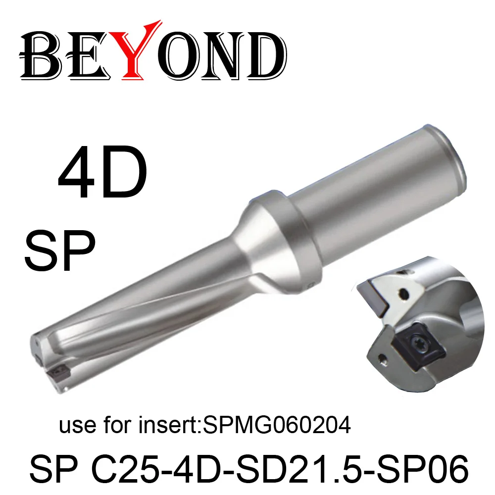 BEYOND Drill 21mm 21.5mm SP C25-4D-SD21-SP06 C25-4D-SD21.5-SP06 U Drilling Bit Carbide Inserts SPMG060204 Indexable Tools CNC