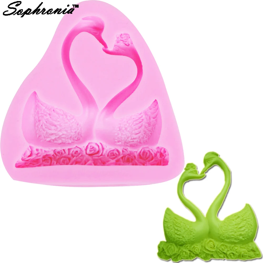 Sophronia 1pc Swans Silicone Cake Mold 3D Beautiful Animal S