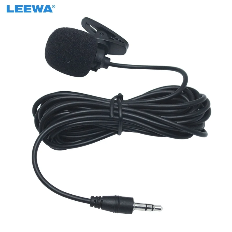 

LEEWA 3.5mm TRS Microphone Kit Clip-On For Car GPS Interior Handsfree Calls With Jack and 3M Cable #CA4253