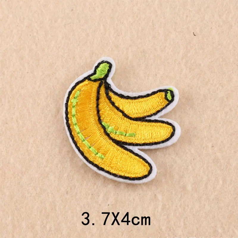 Banana Lemon Cherry Peach Watermelon Fruit Embroidery Patches for Clothing Iron on Kids Clothes Appliques Badge Stripes Sticker