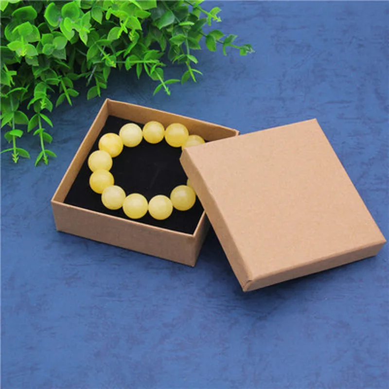 24pcs Retro Kraft Jewelry Box With Sponge Inside Ring Necklace Earring Jewelry Display Organizer Packaging Gift Cardboard Boxes