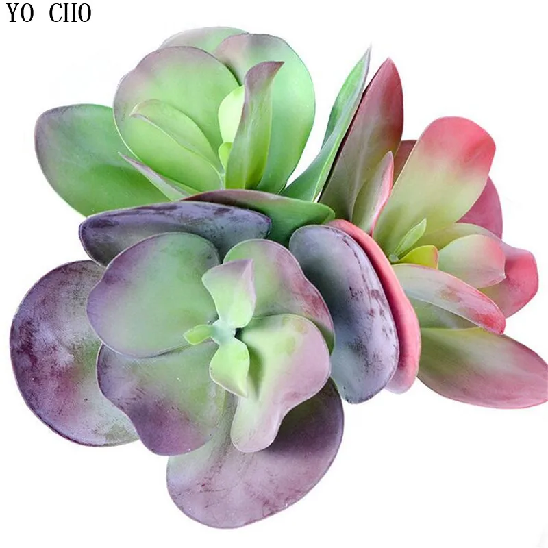 YO CHO Artificial succulents Tufting grass antlers Fleshy artificial plant Flat grass micro landscape Home Deco navidad hogar