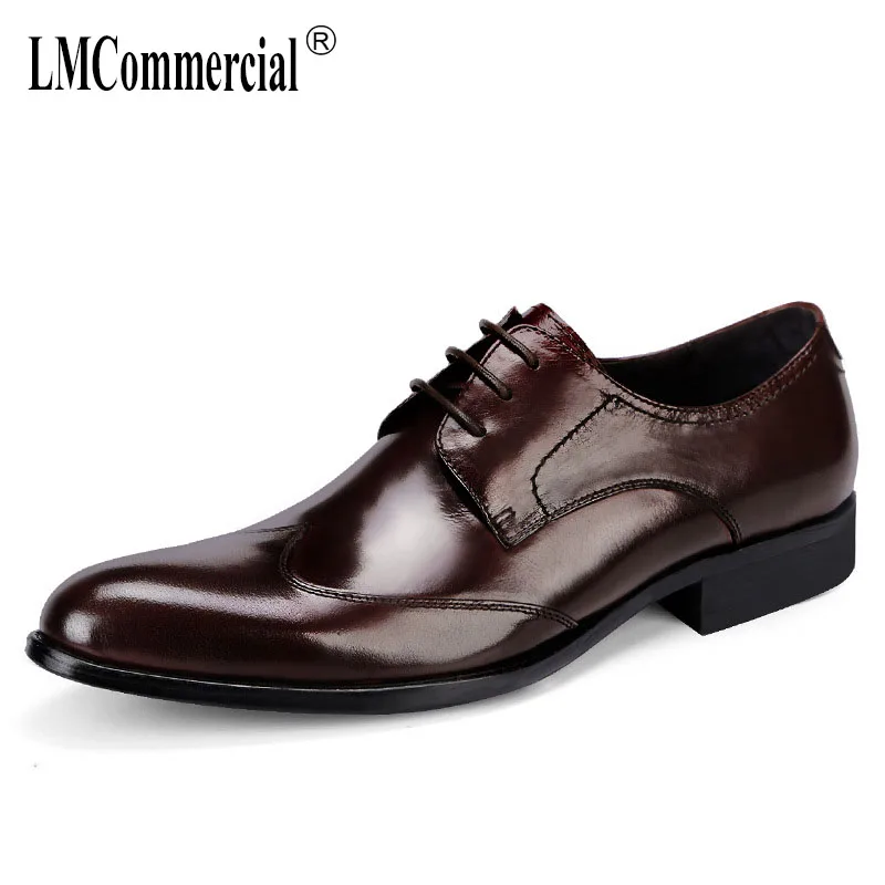 

pointed mens business shoes men classic black Bullock mens shoes High Quality Genuine Leather wedding shoes big size cowhide