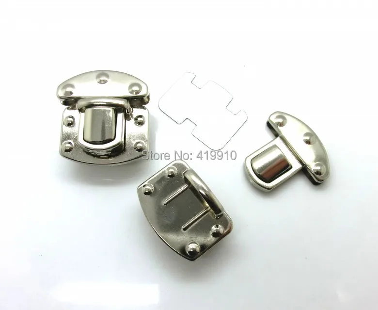 Free Shipping-10 Sets Silver Tone Jewelry Wooden Case Boxes Making Lock Latch Hardware 36mm x 35mm 35mm x 25mm,D2237