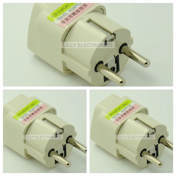 

3 Pieces/lot Universal Travel Adapter AU US UK to EU AC Conversion Electrical Plug 250V 10A