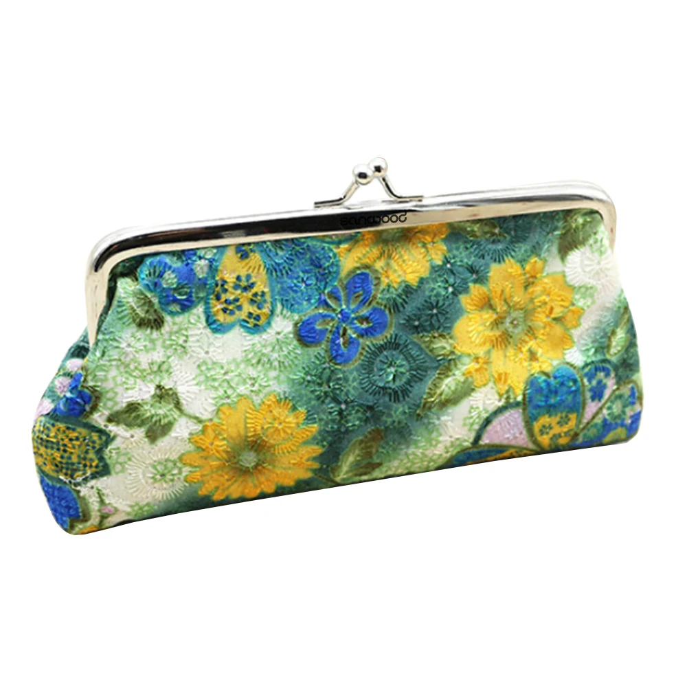 Nova bolsa de moedas feminina algodão bordado flor bolsa ferrolho carteira saco de dinheiro carteira sentierшеleichк ж misce onder bolsa feminina