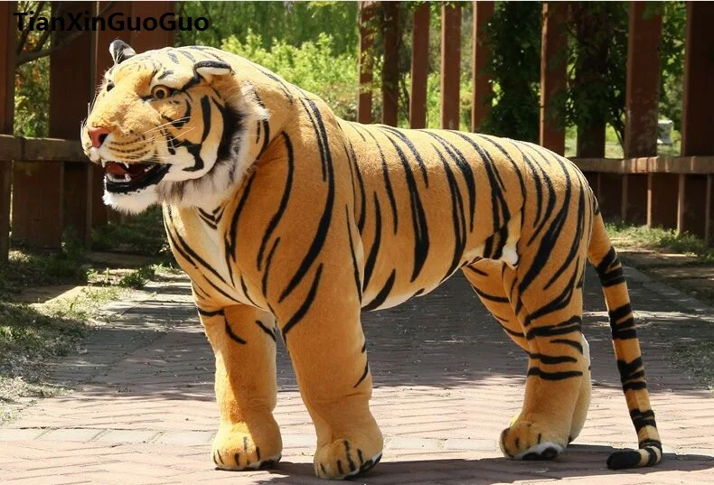 

Artificial tiger huge 110x75cm yellow tiger plush toy can be rided, creative birthday gift , party docreation gift d2557