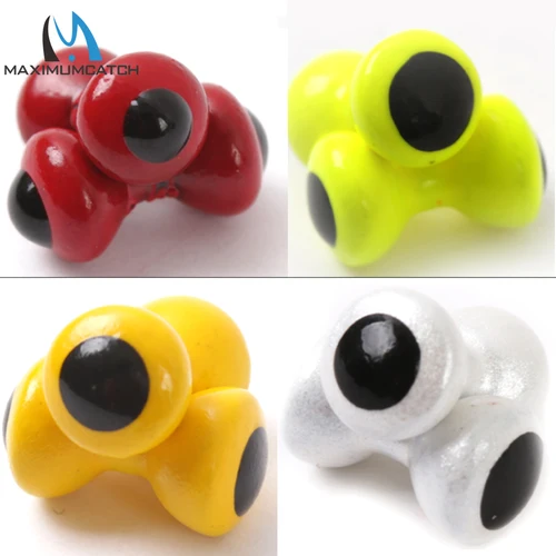 Imagen 2 del producto Maximumcatch 25 piezas Ojos de pintura Cuentas para atar moscas Amarillo/Naranja/Rojo/Blanco Mancuerna Cuentas redondeadas Ojos gemelos
