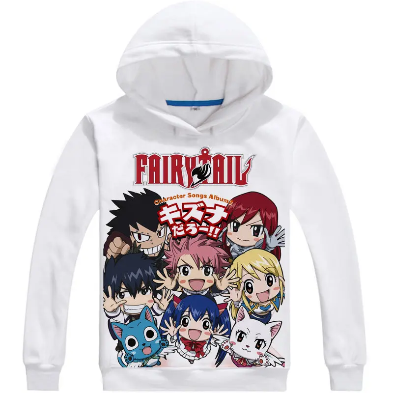 Fairy Tail Hoodie Anime Dragon Slayer Natsu Dragneel Cosplay white hoodies Cute Sweatshirts Japanese Cartoon Fans