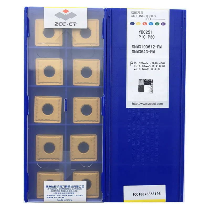 10 pçs snmg190612 pm zcc inserções de carboneto original cnc torno ferramenta lâmina de gerencio snmg 190612 para aço