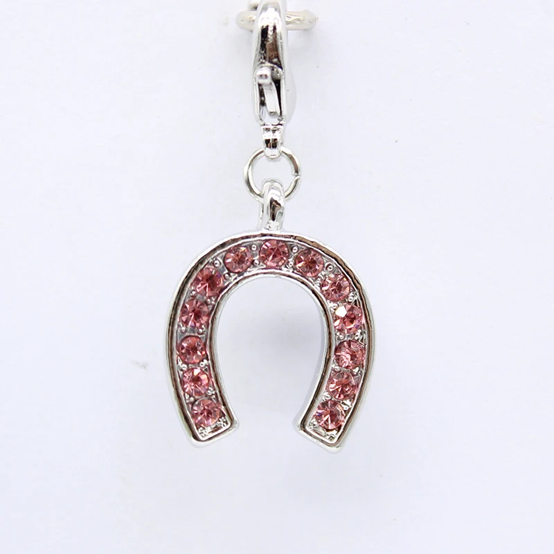 rhinestone horseshoe lobster clasp pendant charm fashion DIY accessories