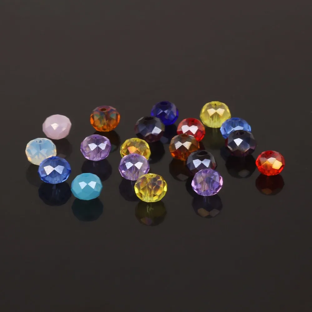 125Pcs/Lot Mix 23Colors Rondelle Faceted Beads 4mm Glass Czech Crystal Beads For Jewelry Making Loose Spacer Bead DIY Needlework