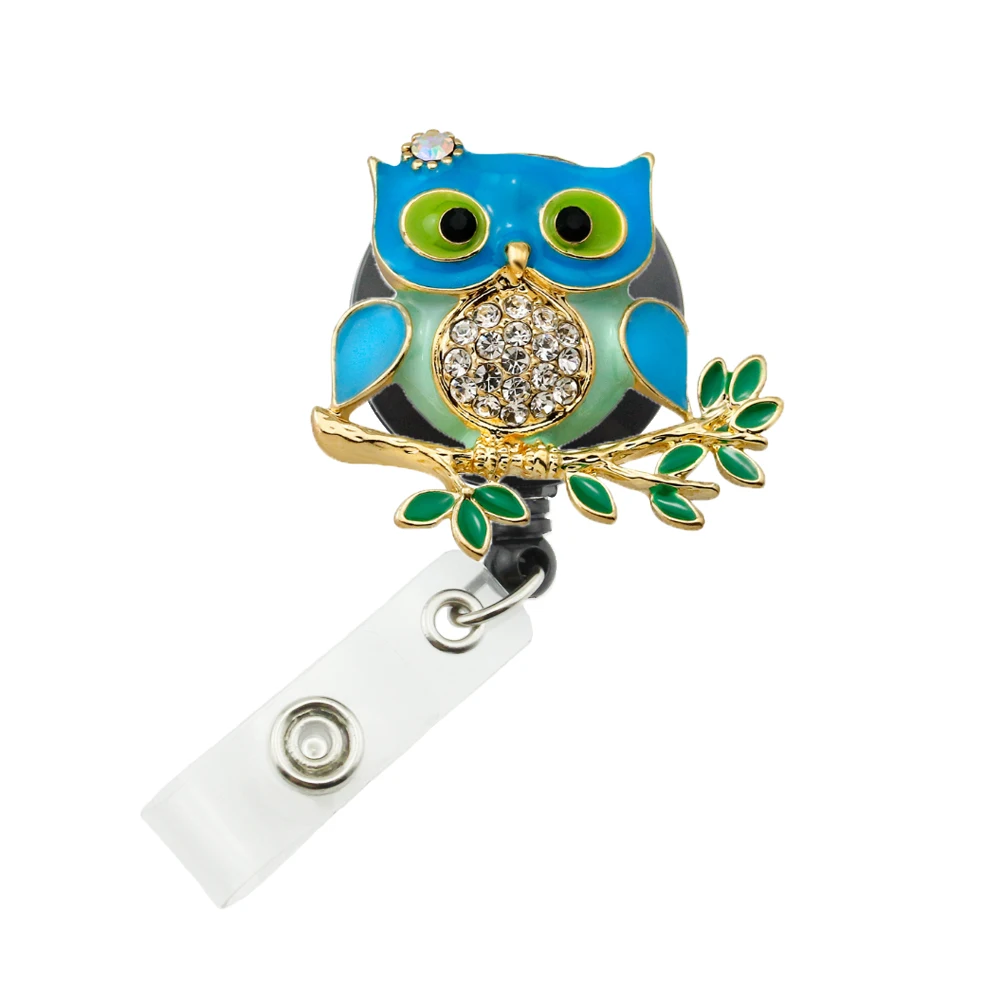 Cute Enamel Owl Nurse Retractable ID Badge Reel Name Card Badge Holder