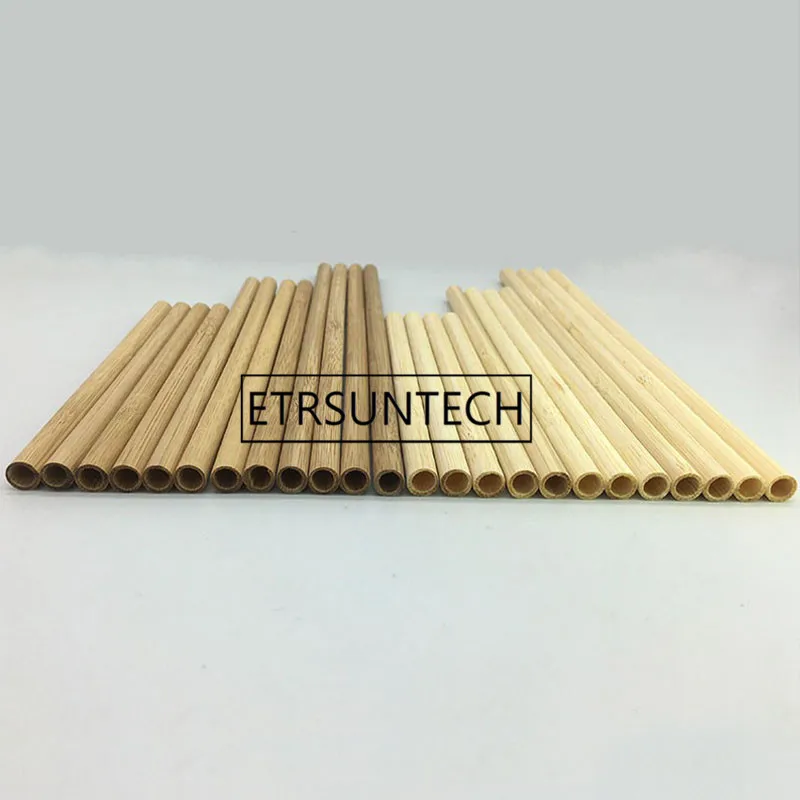 Eco Friendly Reusable Straw 21.3cm Carbonized Bamboo Smoothie Straws Pointed Coffee Milk Drinking Straw