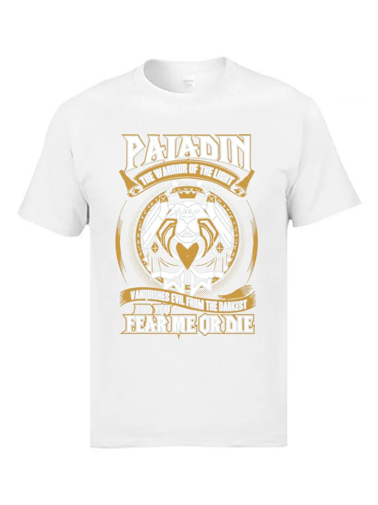 2024 Personalized Tops & Tees Graphic Customized T Shirts Crew Neck Tops Tees Cow Paladin The Warrior Of The Light Male T-Shirts