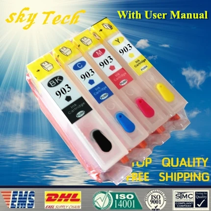 Empty refill cartridges For HP902 HP903 HP904 HP905 , For HP Officejet Pro 6950 / 6960 / 6970 / 6954 / 6962 etc ,without Chip