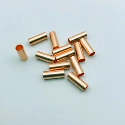 100PCS Copper connecting pipe wire joint small copper tube intermediate joint direct connection pressure pipe cold pressed