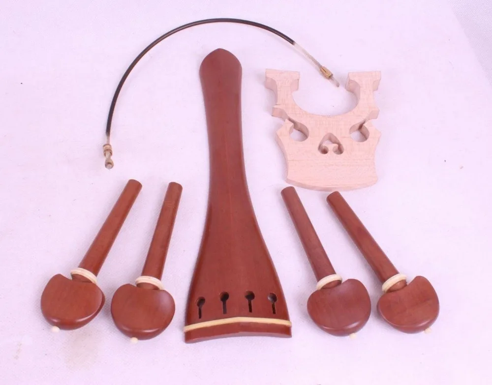 

1 set cello jujube Inlay parts, tailpiece peg bridge tail gut #E38