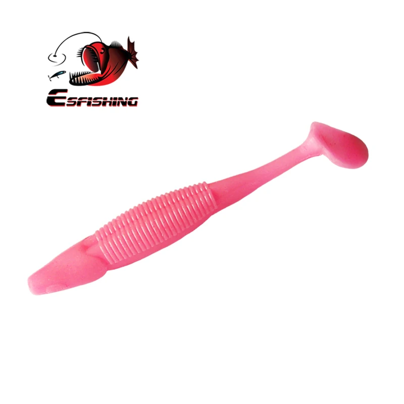 ESFISHING Soft Lure Carp Fishing Skinny Dipper 95mm 6pcs Crankbait Bait Isca Artificial Bass Pike Lure Wobbler T Tail Scent
