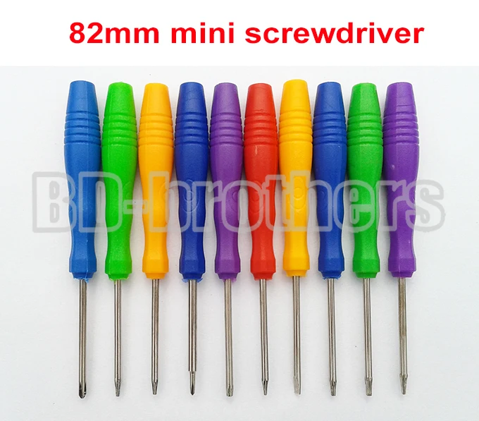 

82mm Colorful Mini Screwdriver (0.8 Pentalobe / 1.5 Phillips / 2.0 Straight /T2 / T3 / T4 T5 / T6/ 1.2 Pentagon) 3000pcs/lot.