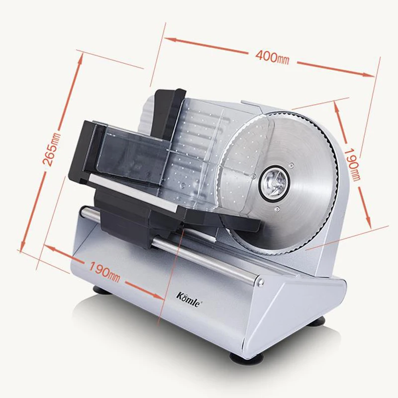 Rebanador eléctrico de carne para el hogar, rebanador de cordero y carne de res, pan, jamón, verduras, grosor ajustable, 0-22mm