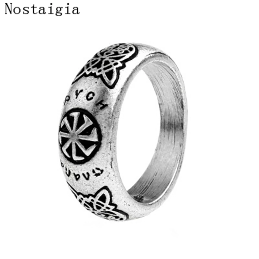 Vintage Slavic Kolovrat men amulet Ring norse viking Rune pagan jewelry Norde Vigisr Men\'s Ring Large Size Drop Shipping