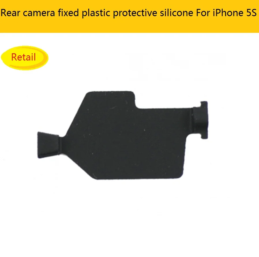 5pcs front Rear camera fixed plastic protective silicone straps For iPhone 5S Black glue Protector sticker Replacement Parts