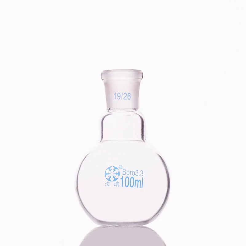 

Single standard mouth flat-bottomed flask,Capacity 100ml and joint 19/26,Single neck flat flask,Boiling flask