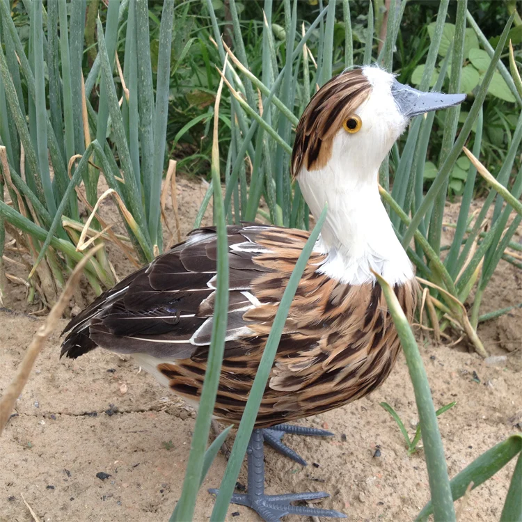 large 35x38cm simulation female duck hard model foam&feathers coloured duck handicraft home decoration gift s2656